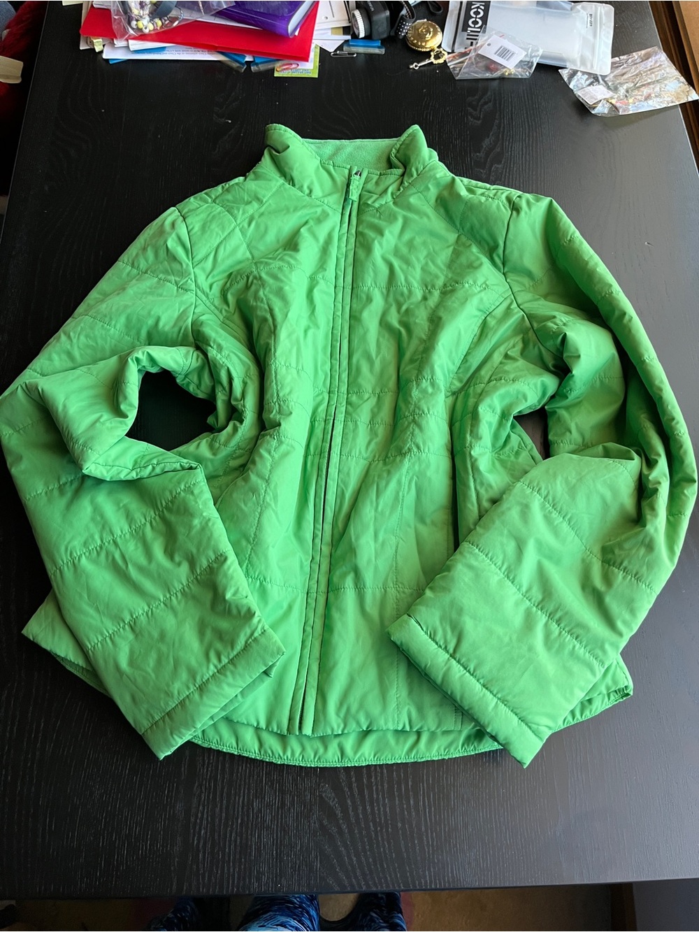 Athletic Works Bright Green Women's Lightweight Puffer Jacket